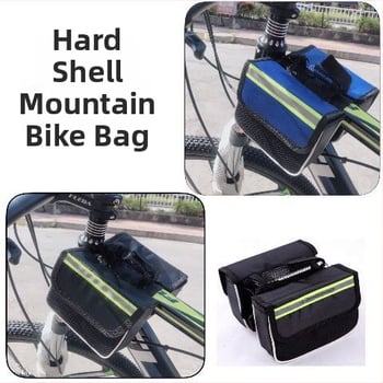 MTB dviratininko krepšiai komplektas: priekinė viršutinės vamzdelio krepšys, jutiklinio ekrano krepšys, viršutinės vamzdelio krepšys, atsparus vandeniui sėdynės krepšys