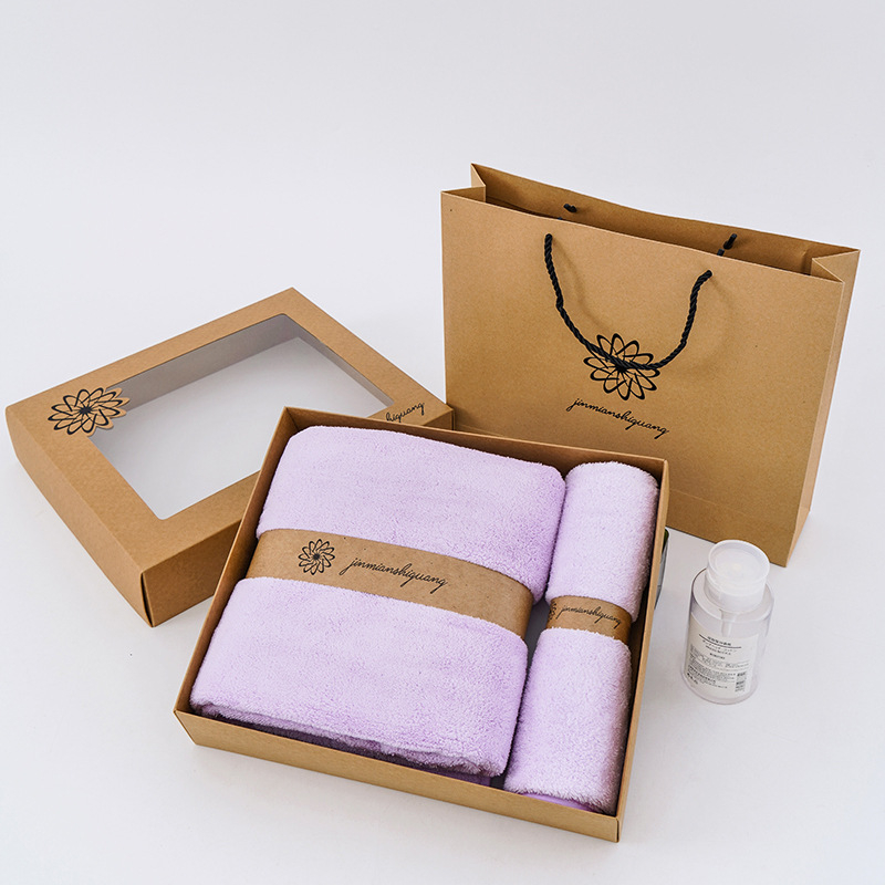 Darivani set ručnika od mikrovlakana, dva komada u kutiji, 550 g, marki Brocade Cotton Time, s tiskanim logom