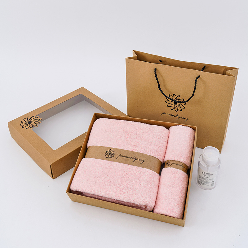 Darivani set ručnika od mikrovlakana, dva komada u kutiji, 550 g, marki Brocade Cotton Time, s tiskanim logom