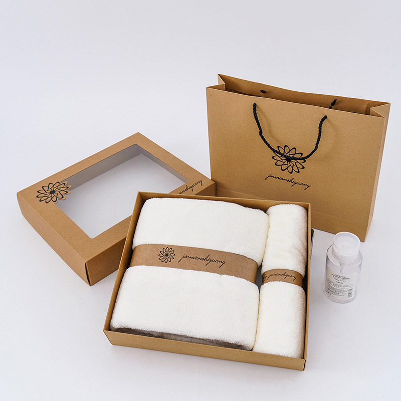 Darivani set ručnika od mikrovlakana, dva komada u kutiji, 550 g, marki Brocade Cotton Time, s tiskanim logom