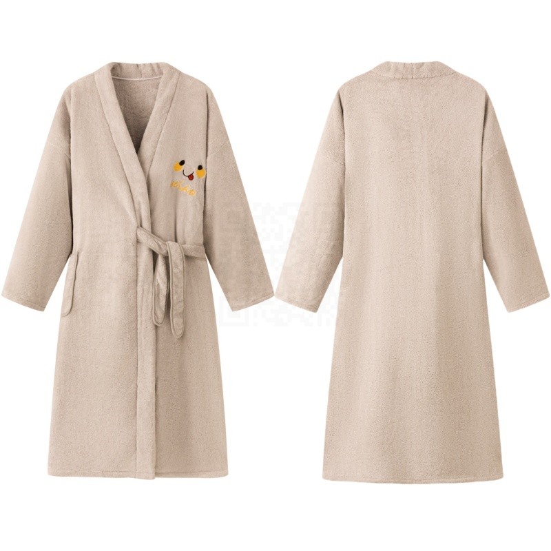 Vannas halāts vīriešiem un sievietēm, ziemas sezonā, korallvelūrs, uzsūcošs, ātri žūstošs