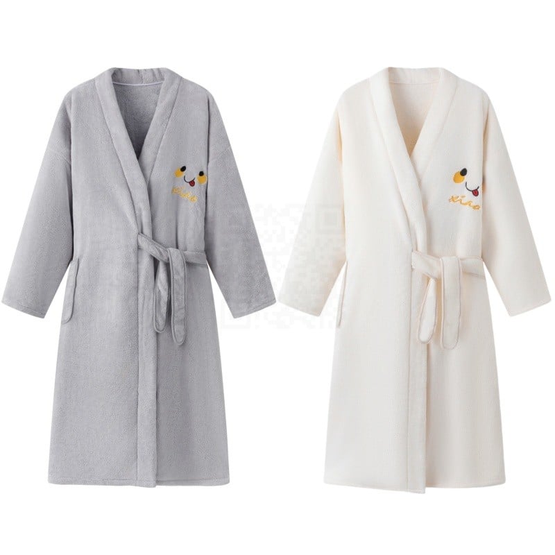 Vannas halāts vīriešiem un sievietēm, ziemas sezonā, korallvelūrs, uzsūcošs, ātri žūstošs