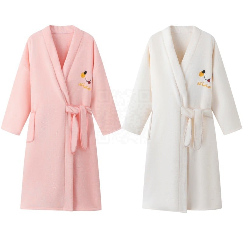 Vannas halāts vīriešiem un sievietēm, ziemas sezonā, korallvelūrs, uzsūcošs, ātri žūstošs