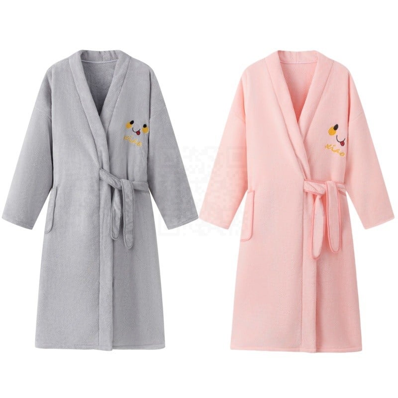 Vannas halāts vīriešiem un sievietēm, ziemas sezonā, korallvelūrs, uzsūcošs, ātri žūstošs