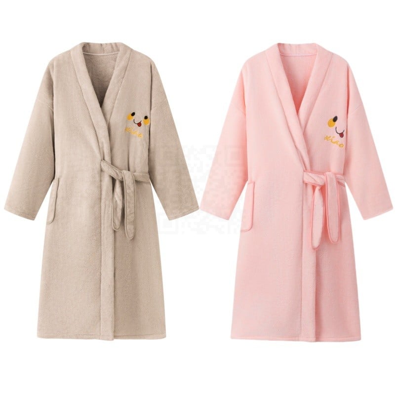 Vannas halāts vīriešiem un sievietēm, ziemas sezonā, korallvelūrs, uzsūcošs, ātri žūstošs