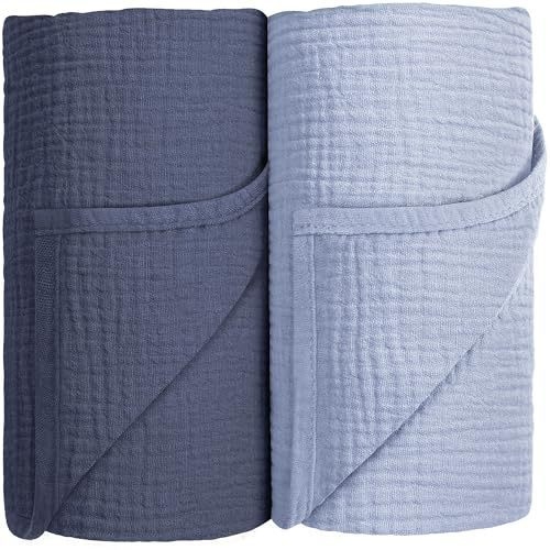 Dječja deka od 100% pamuka gazaste tkanine, jednobojna, 110×110 cm, za bebe i malu djecu.