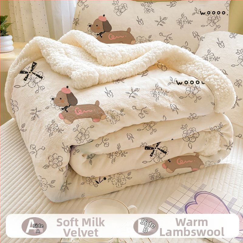 Plušā pleds ar karikatūru rakstu, visām sezonām, zem 300 g, no sintētiskām šķiedrām