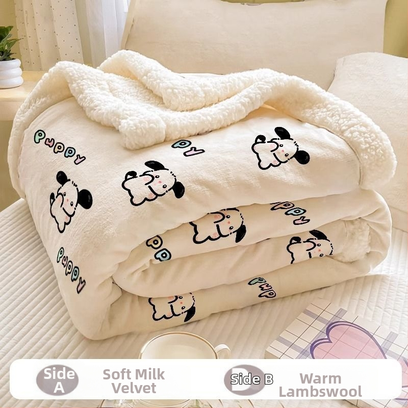 Plušā pleds ar karikatūru rakstu, visām sezonām, zem 300 g, no sintētiskām šķiedrām