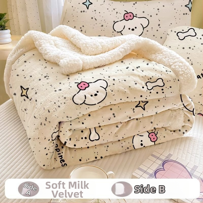 Plušā pleds ar karikatūru rakstu, visām sezonām, zem 300 g, no sintētiskām šķiedrām