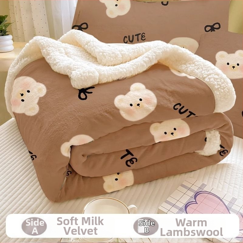 Plušā pleds ar karikatūru rakstu, visām sezonām, zem 300 g, no sintētiskām šķiedrām