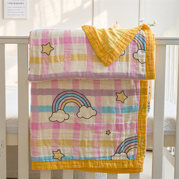 Bērnu kokvilnas sega ar karikatūras rakstu, pastoralais stils, piemērota visām sezonām, pirmās klases kvalitāte