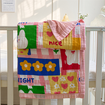 Bērnu kokvilnas sega ar karikatūras rakstu, pastoralais stils, piemērota visām sezonām, pirmās klases kvalitāte