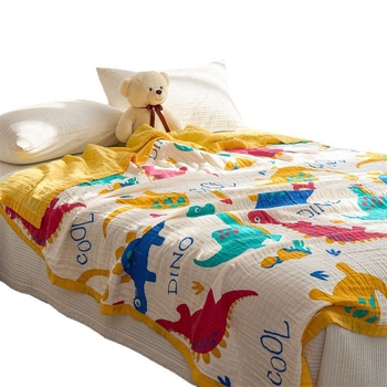 Bērnu kokvilnas sega ar karikatūras rakstu, pastoralais stils, piemērota visām sezonām, pirmās klases kvalitāte