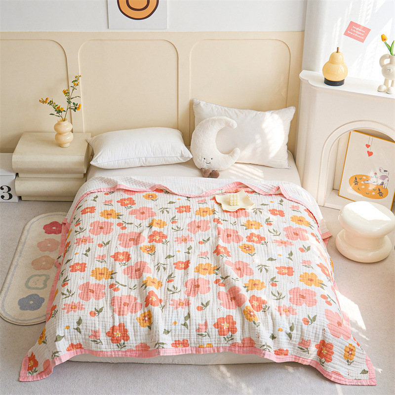 Bērnu kokvilnas sega ar karikatūras rakstu, pastoralais stils, piemērota visām sezonām, pirmās klases kvalitāte