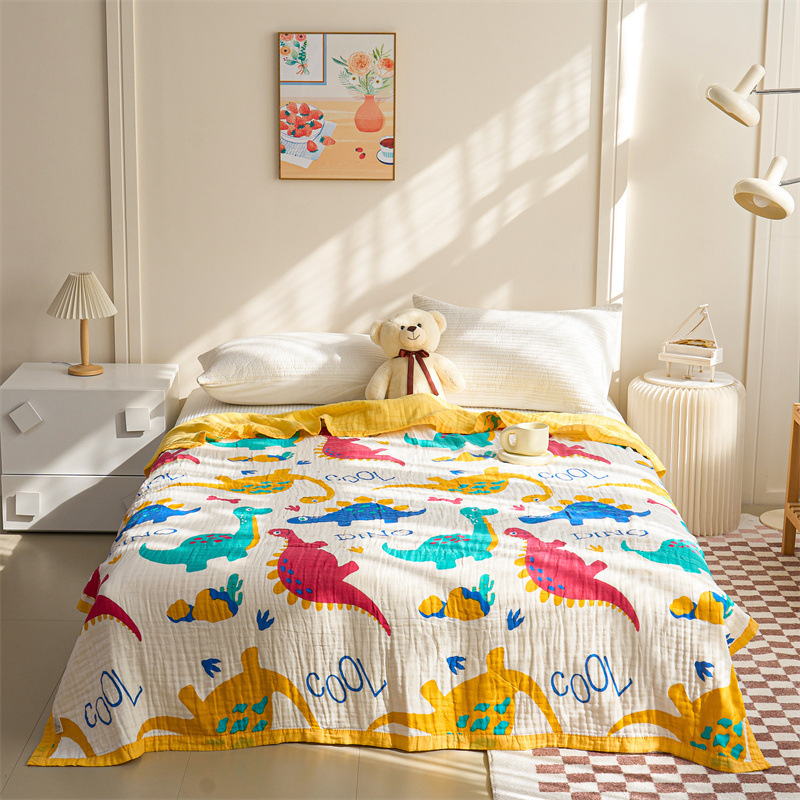 Bērnu kokvilnas sega ar karikatūras rakstu, pastoralais stils, piemērota visām sezonām, pirmās klases kvalitāte