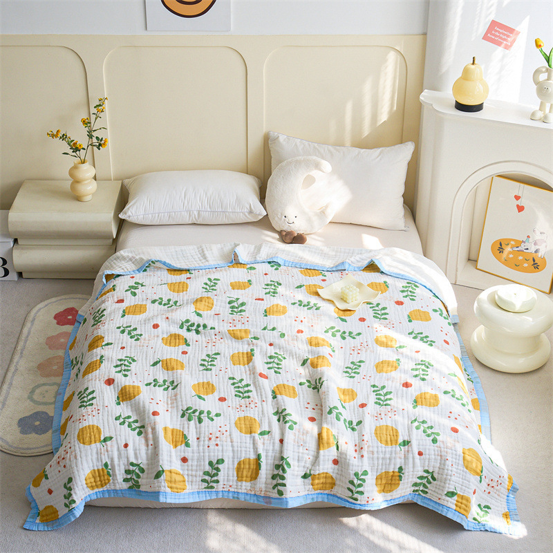 Bērnu kokvilnas sega ar karikatūras rakstu, pastoralais stils, piemērota visām sezonām, pirmās klases kvalitāte