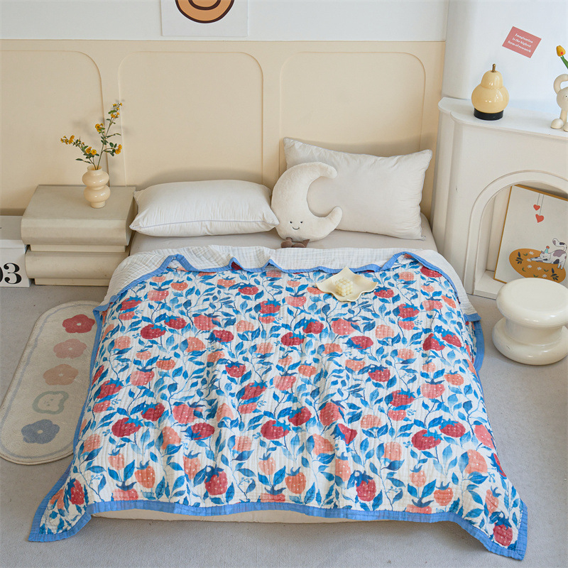 Bērnu kokvilnas sega ar karikatūras rakstu, pastoralais stils, piemērota visām sezonām, pirmās klases kvalitāte