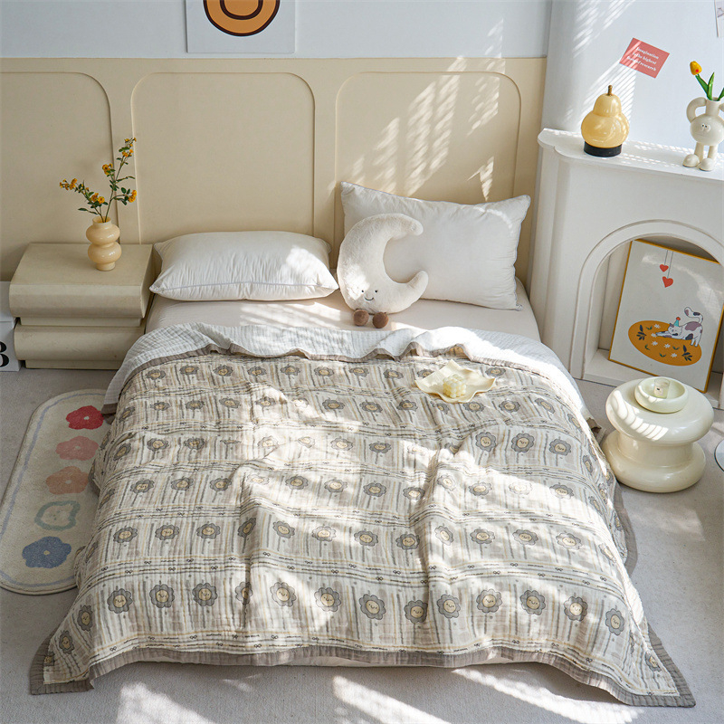 Bērnu kokvilnas sega ar karikatūras rakstu, pastoralais stils, piemērota visām sezonām, pirmās klases kvalitāte