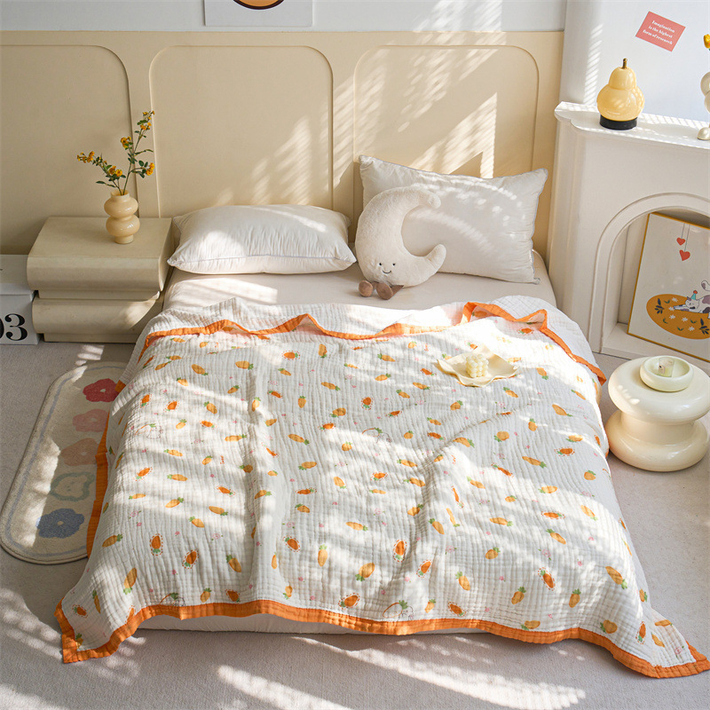 Bērnu kokvilnas sega ar karikatūras rakstu, pastoralais stils, piemērota visām sezonām, pirmās klases kvalitāte