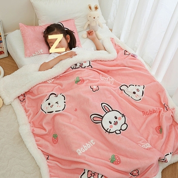 Bērnu plīša sega ar karikatūras rakstu, dvieļu tipa sega visām sezonām (zem 300 g)