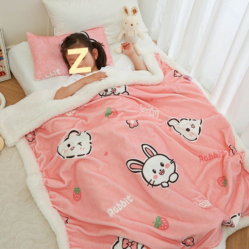 Bērnu plīša sega ar karikatūras rakstu, dvieļu tipa sega visām sezonām (zem 300 g)