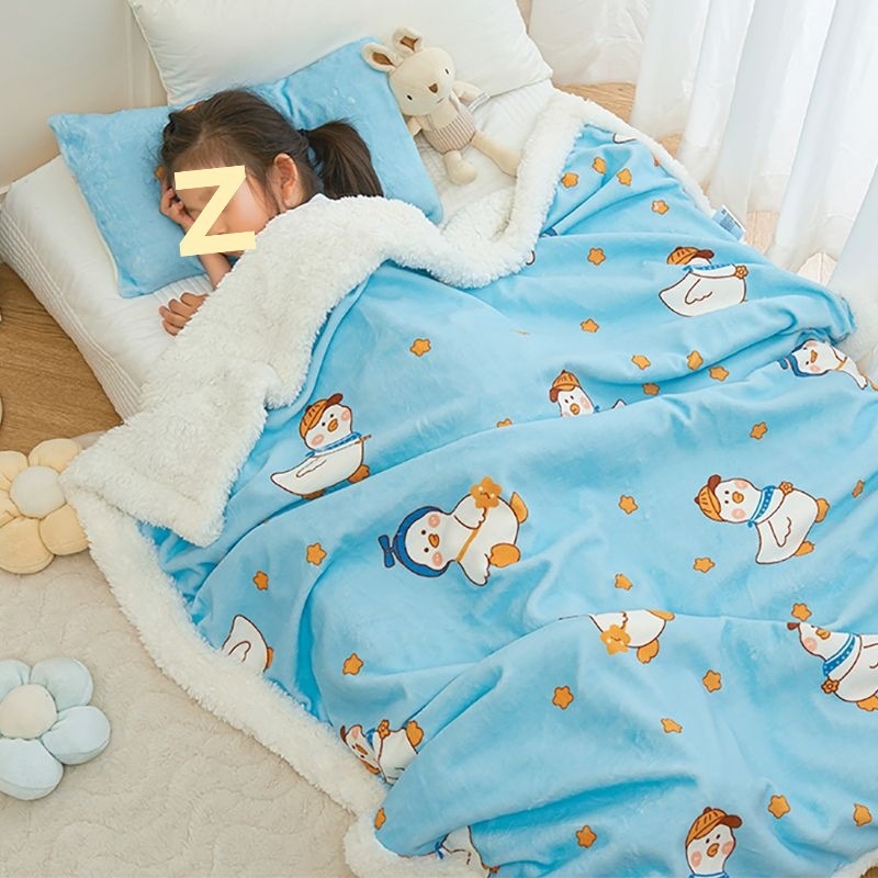 Bērnu plīša sega ar karikatūras rakstu, dvieļu tipa sega visām sezonām (zem 300 g)