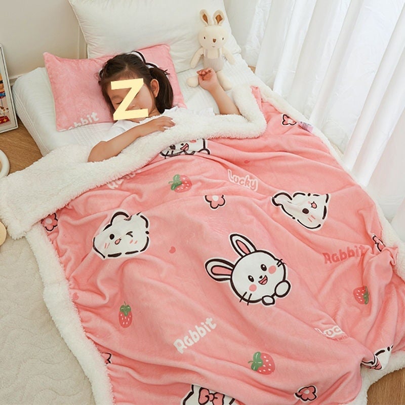 Bērnu plīša sega ar karikatūras rakstu, dvieļu tipa sega visām sezonām (zem 300 g)