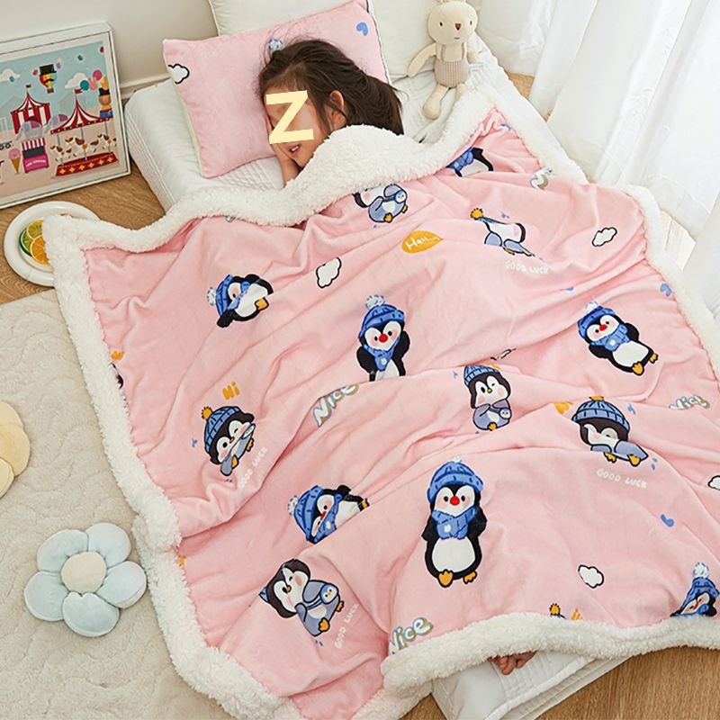 Bērnu plīša sega ar karikatūras rakstu, dvieļu tipa sega visām sezonām (zem 300 g)