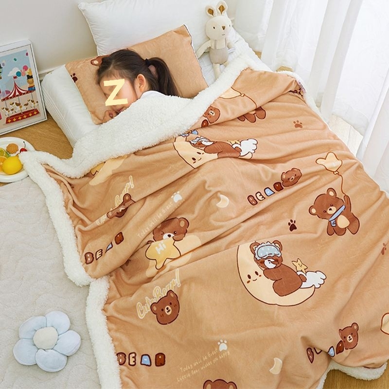 Bērnu plīša sega ar karikatūras rakstu, dvieļu tipa sega visām sezonām (zem 300 g)