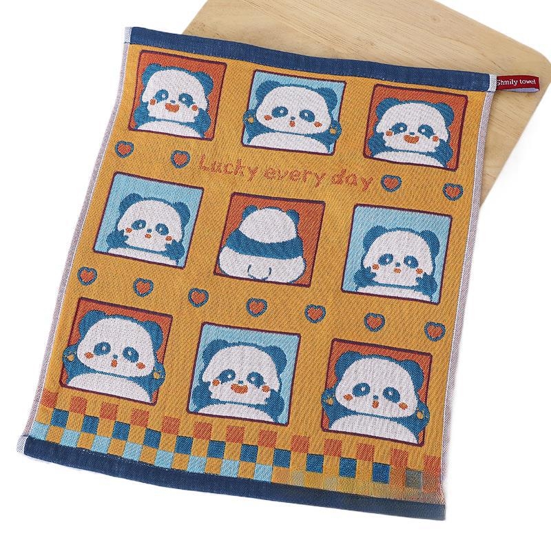 Tīras kokvilnas gāzes kvadrātveida dvielis, 32s diegs, žakarda audums, ūdens uzsūkšanās 0–5 s