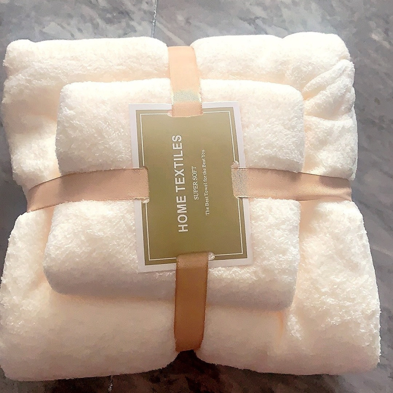 Kokvilnas vannas dvieļu komplekts, 150D diegi, Plain weave