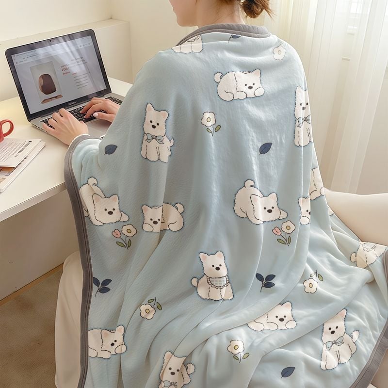 Klimatizācijas pleds ar karikatūras rakstu, viegls, svars zem 300 g, sintētiskas šķiedras pleds, visām sezonām