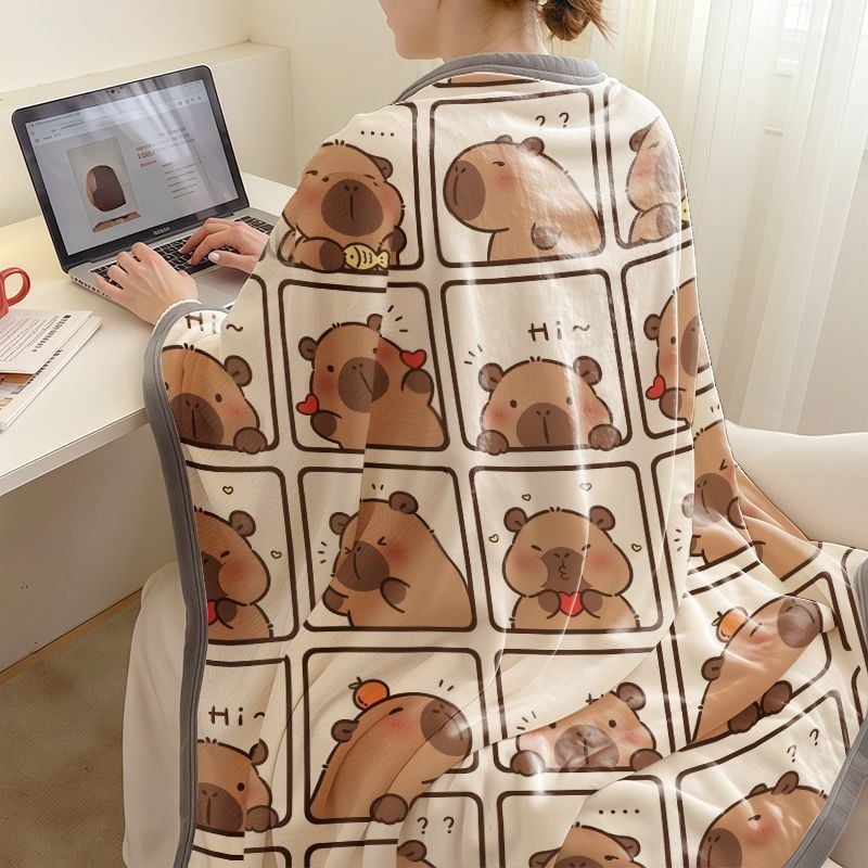 Klimatizācijas pleds ar karikatūras rakstu, viegls, svars zem 300 g, sintētiskas šķiedras pleds, visām sezonām