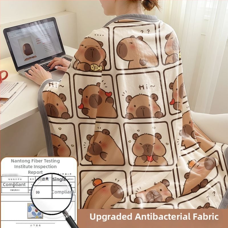 Klimatizācijas pleds ar karikatūras rakstu, viegls, svars zem 300 g, sintētiskas šķiedras pleds, visām sezonām