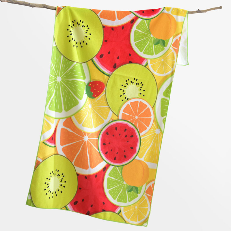 Mikrofibras dvielis vannai un pludmalei, ātra žāvēšana, augsta absorbcija, bez pūkām, 150D, 200–300 g, drukāts raksts