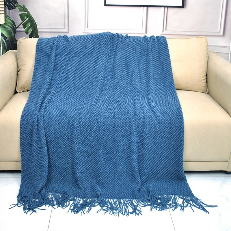 Akrila adīta sega, viendabīgs raksts, viegls luksusa stils, 500–799 g, pielāgojama