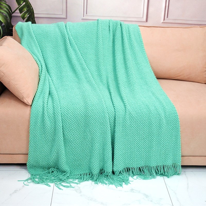 Akrila adīta sega, viendabīgs raksts, viegls luksusa stils, 500–799 g, pielāgojama