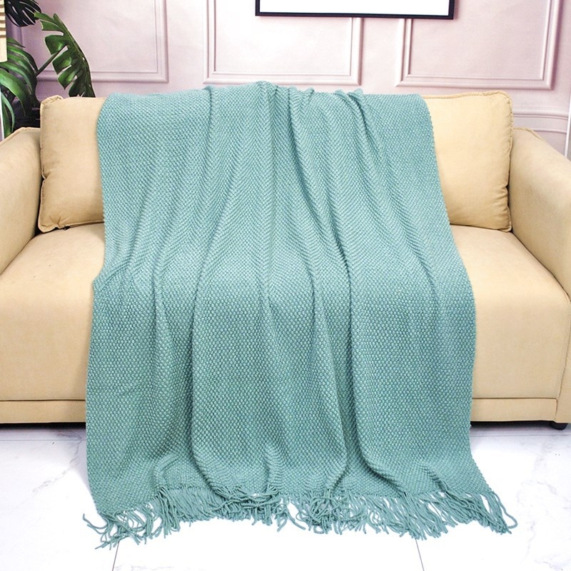 Akrila adīta sega, viendabīgs raksts, viegls luksusa stils, 500–799 g, pielāgojama