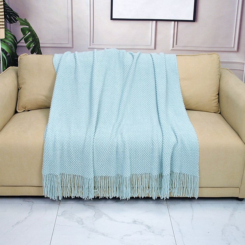 Akrila adīta sega, viendabīgs raksts, viegls luksusa stils, 500–799 g, pielāgojama