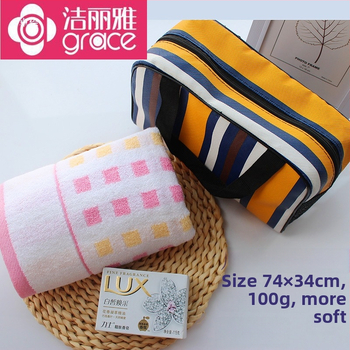 Dāvanas komplekts dvielis un ziepju maisiņš | 100D diegs | vienkāršs audums | sejas dvielis