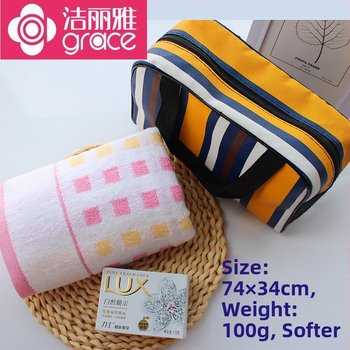 Dāvanas komplekts dvielis un ziepju maisiņš | 100D diegs | vienkāršs audums | sejas dvielis