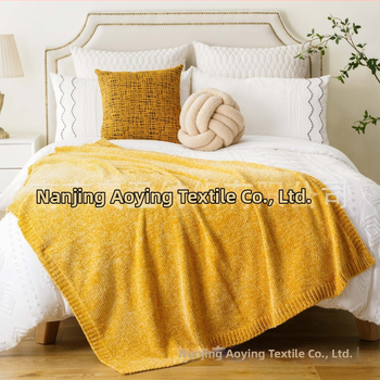 Chenille pleds dīvānam, poliesters, bieza adījums, vienkrāsains, 860–910 g, pielāgojams