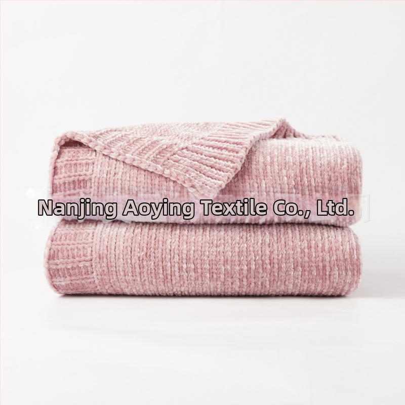 Chenille pleds dīvānam, poliesters, bieza adījums, vienkrāsains, 860–910 g, pielāgojams