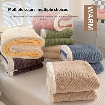 Poliestera korāla flīsa džakarda pleds, dubulti slānis, 300–500 g, visu gadalaiku lietošanai, pielāgojams