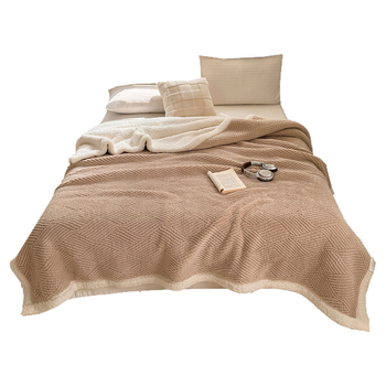 Poliestera korāla flīsa džakarda pleds, dubulti slānis, 300–500 g, visu gadalaiku lietošanai, pielāgojams