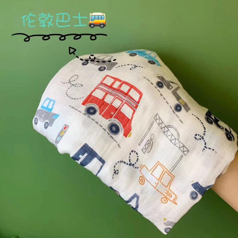 Bambuso pluošto muslin kūdikių antklodė vasarai, dviejų sluoksnių įvynojimas, šešių sluoksnių dengimas, 800–999 g, animacinis piešinys