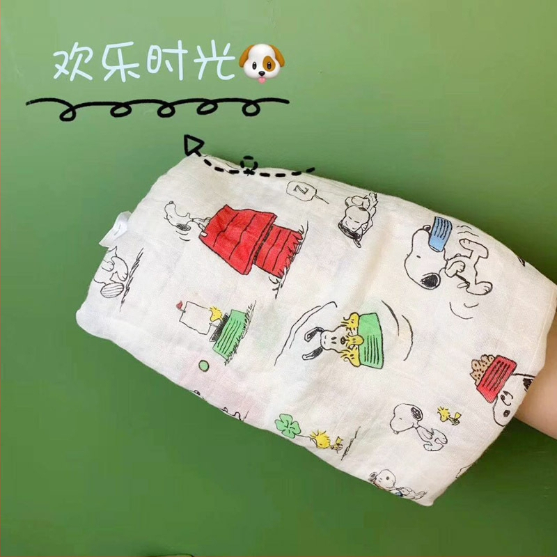 Bambuso pluošto muslin kūdikių antklodė vasarai, dviejų sluoksnių įvynojimas, šešių sluoksnių dengimas, 800–999 g, animacinis piešinys