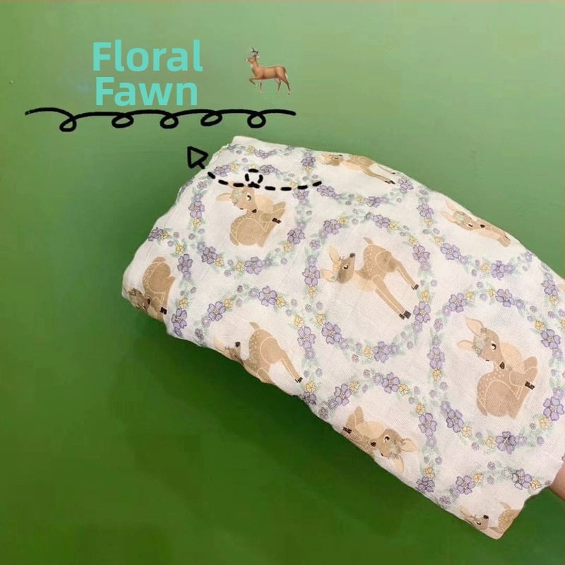 Bambuso pluošto muslin kūdikių antklodė vasarai, dviejų sluoksnių įvynojimas, šešių sluoksnių dengimas, 800–999 g, animacinis piešinys