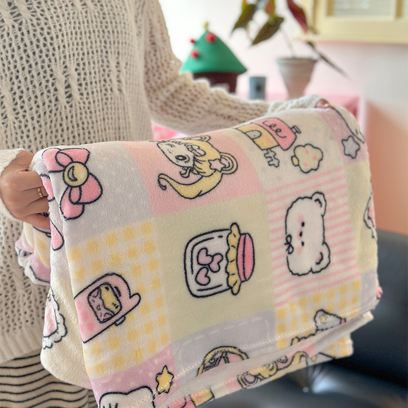 Piena velūra pleds – visu sezonu, karikatūras raksts, 800–1000 g, Zhenweige