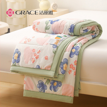 Jielia 7A vasaras kokvilnas sega mazgāšanai, audums no mazgātas kokvilnas, pildījums poliestera šķiedra, reaktīvā druka un krāsošana, stils: mazs svaigs